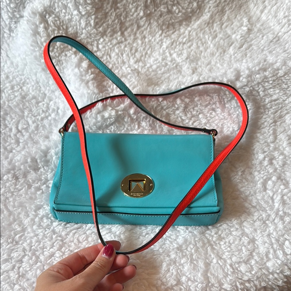 Kate Spade blue crossbody clutch bag